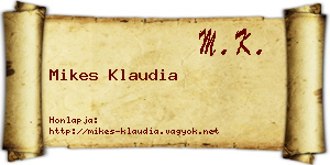 Mikes Klaudia névjegykártya